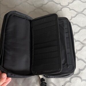 Men's Black Zip Around Card & Travel Wallet